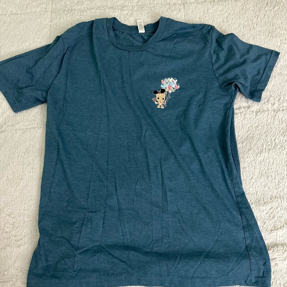 T Shirt Baby Groot wearing‎ Mickey Mouse ears  Blue Medium